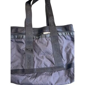 LeSportsac Black Nylon Tote Bag Everyday Shoulder Carry All minimalist simple